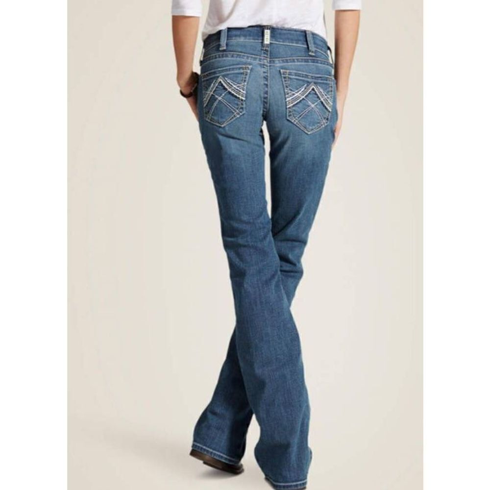 NWT Ariat R.E.A.L. Mid Rise Stretch Whipstitch Boot Cut Jeans sz 34L